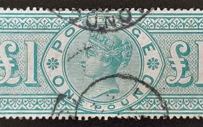 G.B. #124 F/VF Used 1891 Pound Green, corner crease