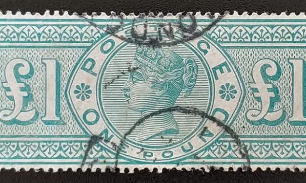 G.B. #124 F/VF Used 1891 Pound Green, corner crease