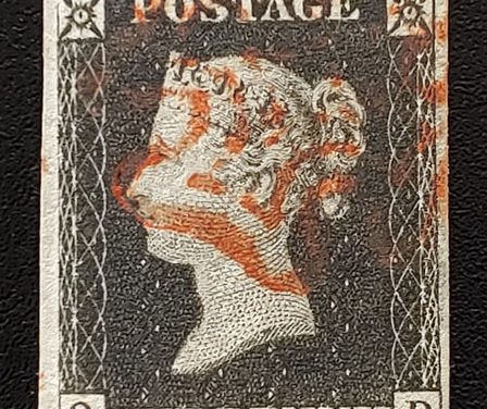 G.B. #1 Fine+ red M/C Used 1840 1d Black position Q-D