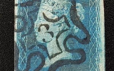 G.B. #4 Fine+ black M/C #3 Used 1841 2d Blue