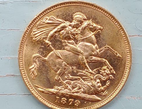 Australia XF 1879M Queen Victoria Gold Sovereign .2355 oz AGW