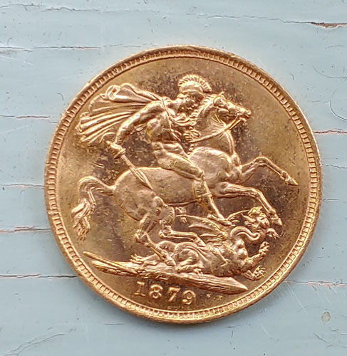 Australia XF 1879M Queen Victoria Gold Sovereign .2355 oz AGW