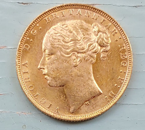 Australia XF 1879M Queen Victoria Gold Sovereign .2355 oz AGW
