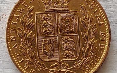G.B. XF 1868 Shield type Victoria Gold Sovereign lt scratch .235oz AGW