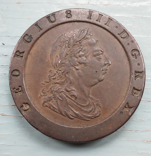 G.B. VF+ 1797 George III Cartwheel Two Pence US$210+