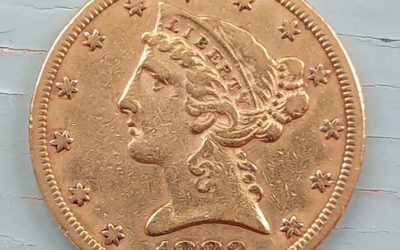 U.S.A./Colonial Canada F/VF 1882 Liberty Gold $5 Half Eagle .24187 oz