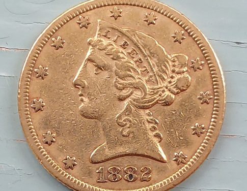 U.S.A./Colonial Canada F/VF 1882 Liberty Gold $5 Half Eagle .24187 oz