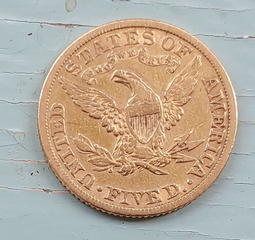 U.S.A./Colonial Canada F/VF 1882 Liberty Gold $5 Half Eagle .24187 oz