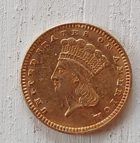 U.S.A. AU 1888 Indian Princess Gold $1 .04837oz AGW US$300
