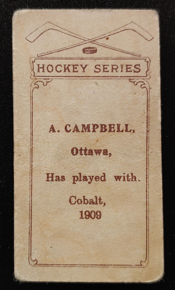 Angus Campbell C-56 1910-11 No.9 Rookie Hockey Card rd corners