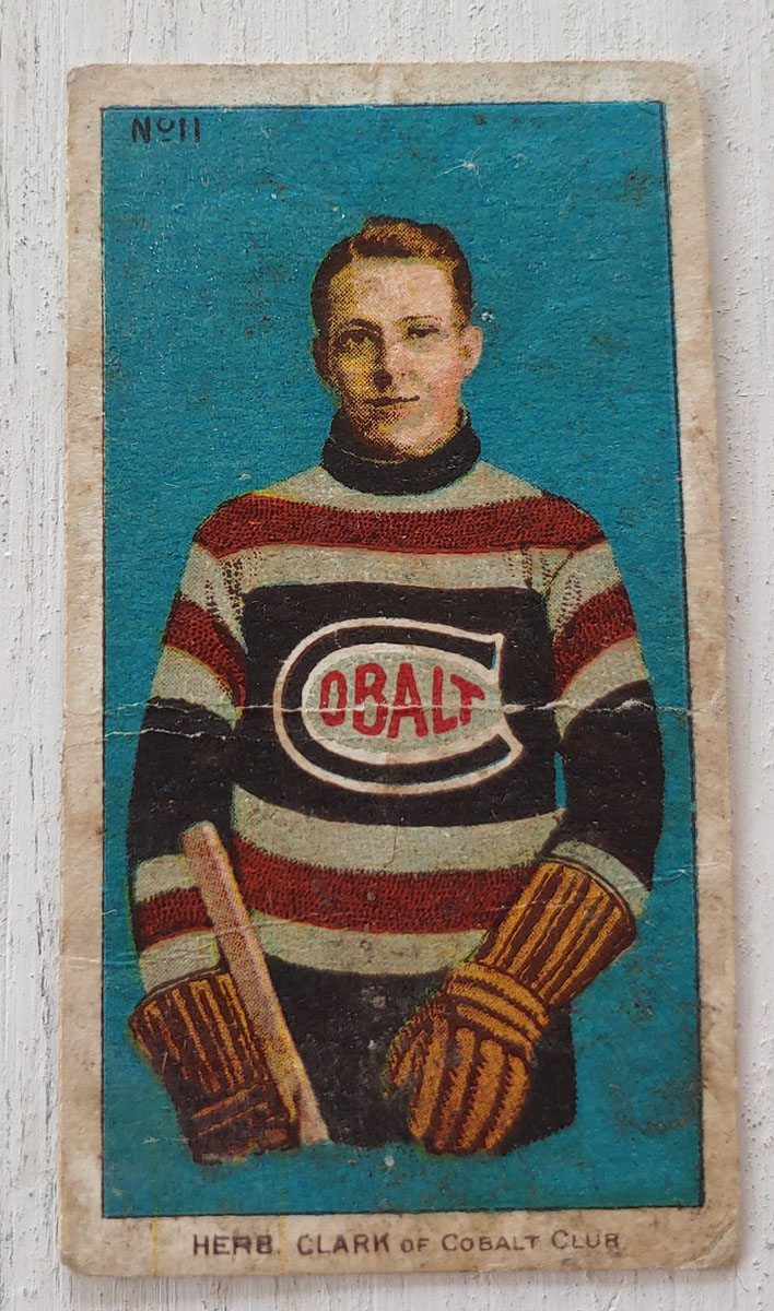 Herb Clark C-56 1910/11 No. 11 Rookie Hockey Card not quite fresh