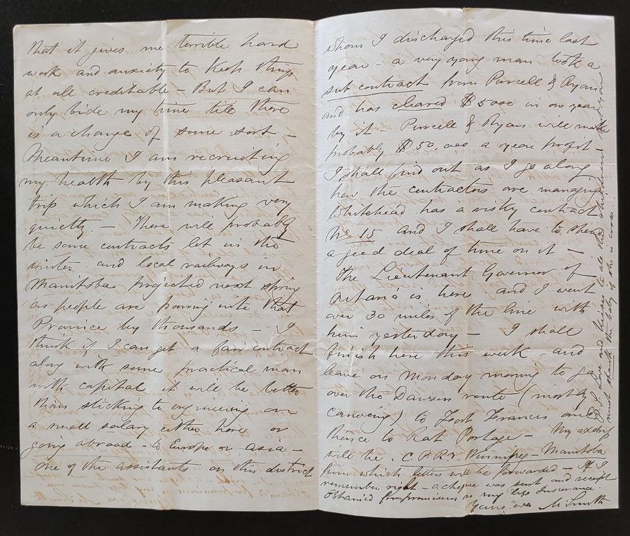 Prince Arthur's Landing Lk Superior 8 Au 1878 Marcus Smith letter
