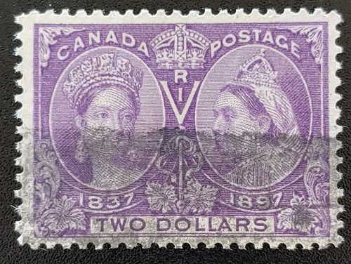 Canada #62 F/VF Used 1897 $2 Jubilee, fresh colour