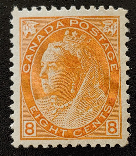 Canada #82 VF Mint 1898 8c QV Numeral selected for centering $600
