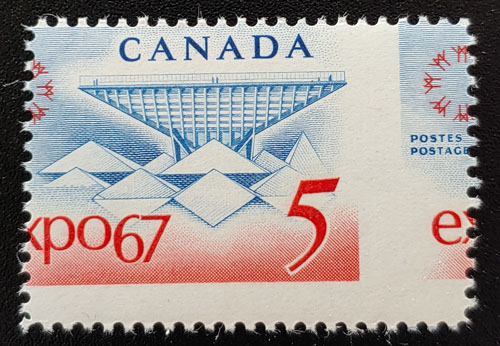 Canada #469 Never Hinged 5c Expo 67 Misperf ex Penko