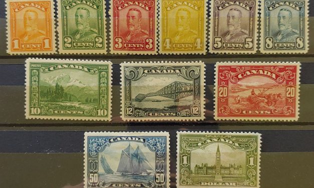 Canada #149-159 gen VF Mint 1928/29 Scroll Set, $1 thin (11)