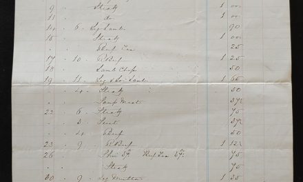 Parker’s Market Victoria, B.C. 31 December 1874 Butcher’s invoice, ex Wellburn