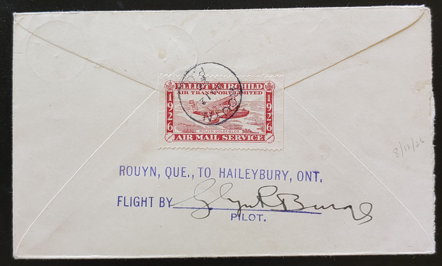 Elliot-Fairchild Air #CL10 12 Au 1926 27c pilot-signed Flight Cover $225