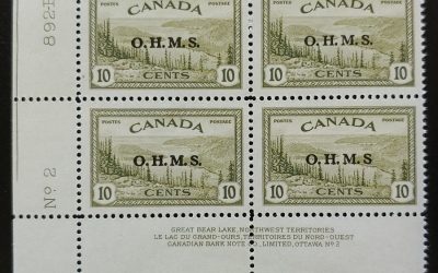 Canada #O6a VFNH LL Plate 2 Missing Period Variety Block