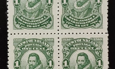 Newfoundland #87ix, xii, xiv VF Mint 2 NH 1c Variety Block (4)