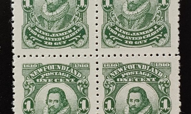 Newfoundland #87ix, xii, xiv VF Mint 2 NH 1c Variety Block (4)