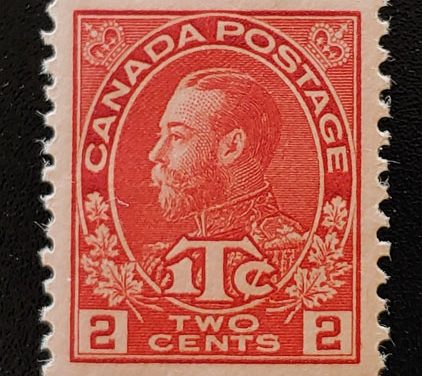 Canada #MR3b XFNH 1916 Rose Red War Tax Admiral