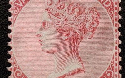 Vancouver Island #5 Fine Used 1865 5c Rose, sml flaws