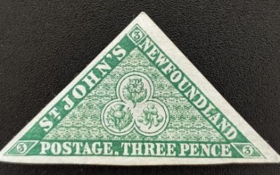 Newfoundland #3 F/VF Unused 1857 3d Triangle