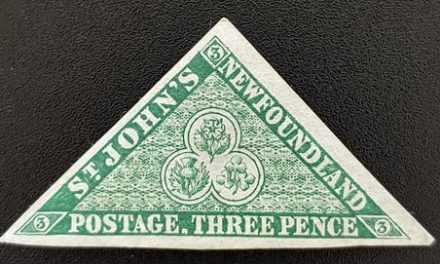 Newfoundland #3 F/VF Unused 1857 3d Triangle