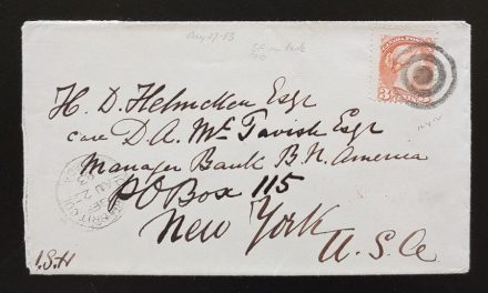 Victoria, B.C. 27 Au 1883 3c SQ Helmcken Cover N.Y. ex Wellburn