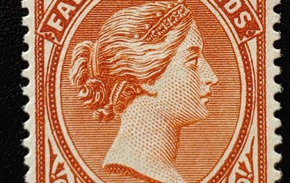 Falkland Islands #11 Fine Mint HR 1891/1902 6d Reversed Watermark
