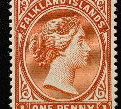 Falkland Islands #11 Fine Mint HR 1891/1902 6d Reversed Watermark
