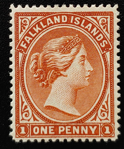 Falkland Islands #11 Fine Mint HR 1891/1902 6d Reversed Watermark