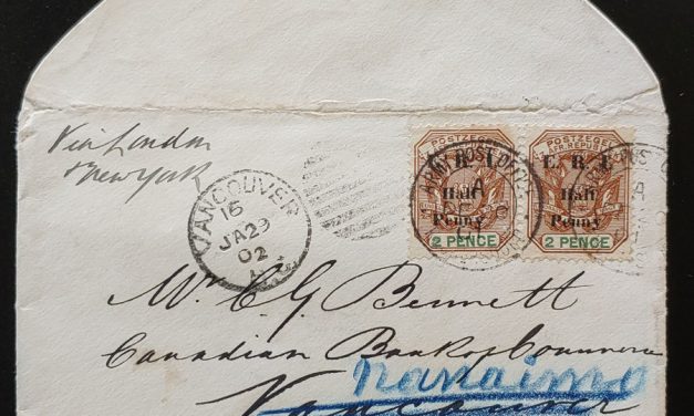Boer War 12/20 Dec 1901 S.A.C. 4d readdressed B.C. Cover and contents