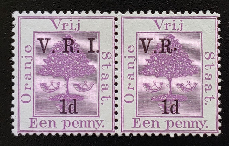 Orange River Colony #45d Mint 1900 Missing I Variety in pair US$303