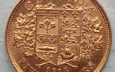 Canada Unc 1913 Gold 5 Dollars .2419oz AGW