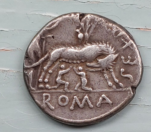 Sextus Pompeius Fostlus 37BC 4gm Silver Denarius