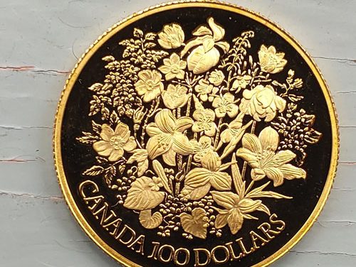 Canada Proof 1977 1/2oz QEII Jubilee Floral $100 Gold
