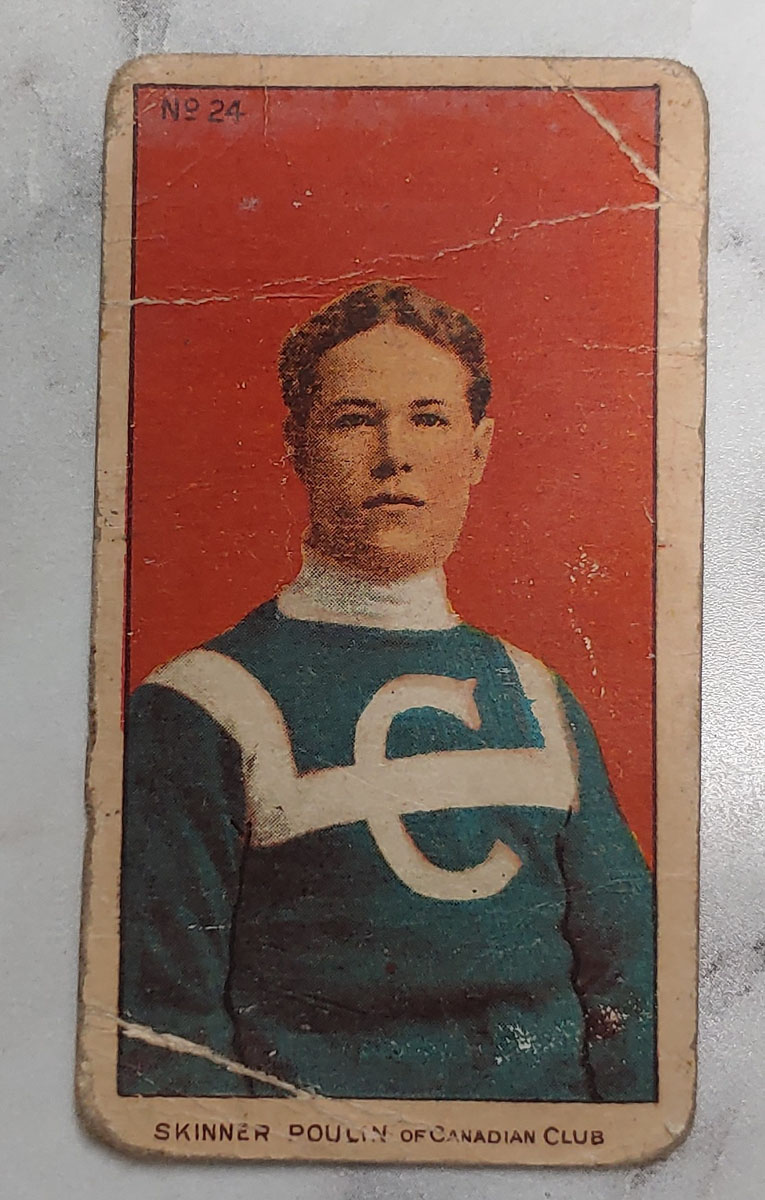 Skinner Poulin C-56 1910/11 #24 Rookie Hockey Card, faults