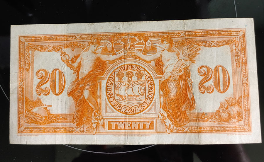 Canadian Bank of Commerce Fine+ 1935 $20 Banknote $175+