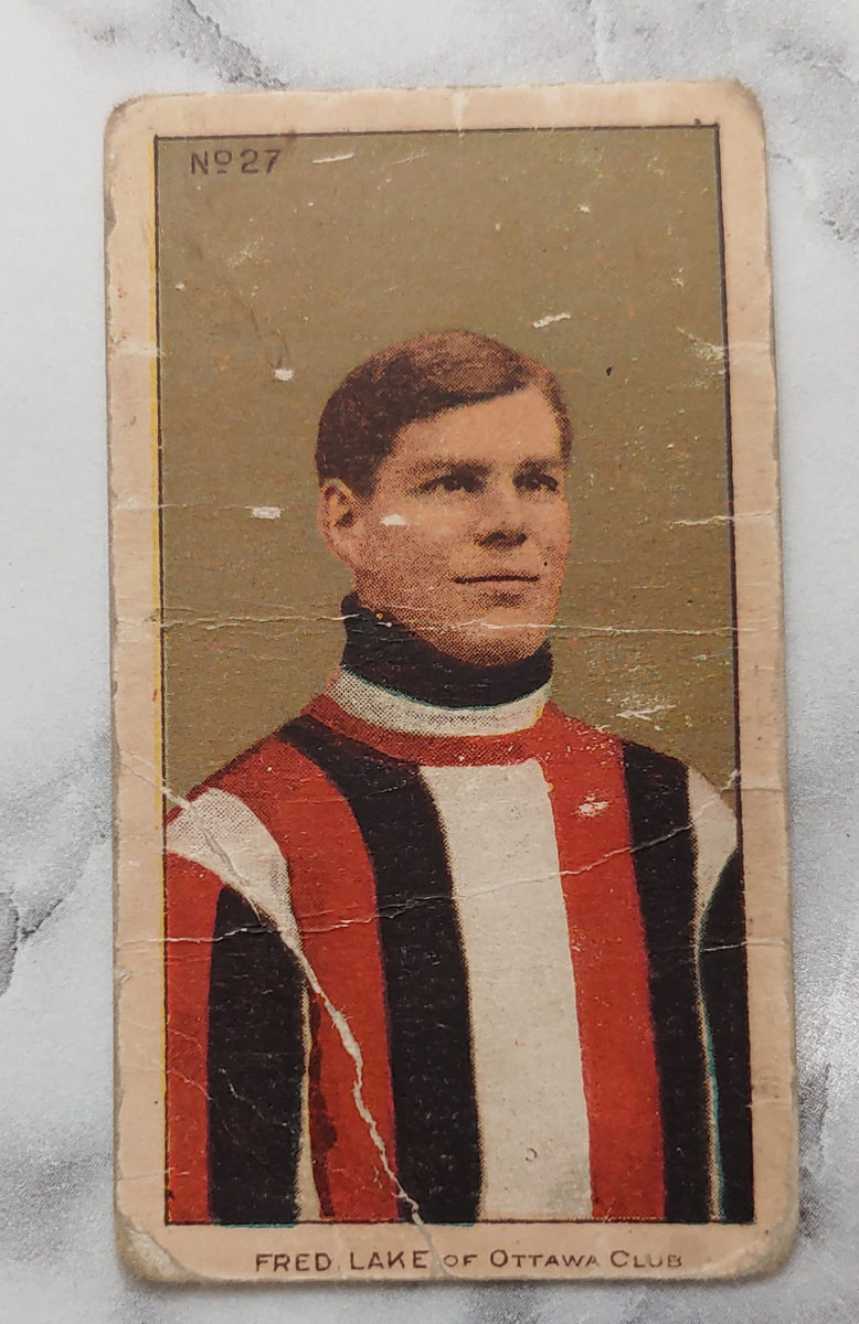 Fred Lake 1910/1911 C56 Ottawa #27 Rookie Hockey Card
