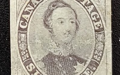 Canada #10 VF Used 1857 6d Thick Soft Paper, tiny tear