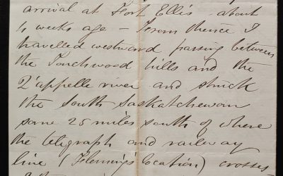 Fort Carleton, Sk. 10 Au 1879 Marcus Smith letter to his wife