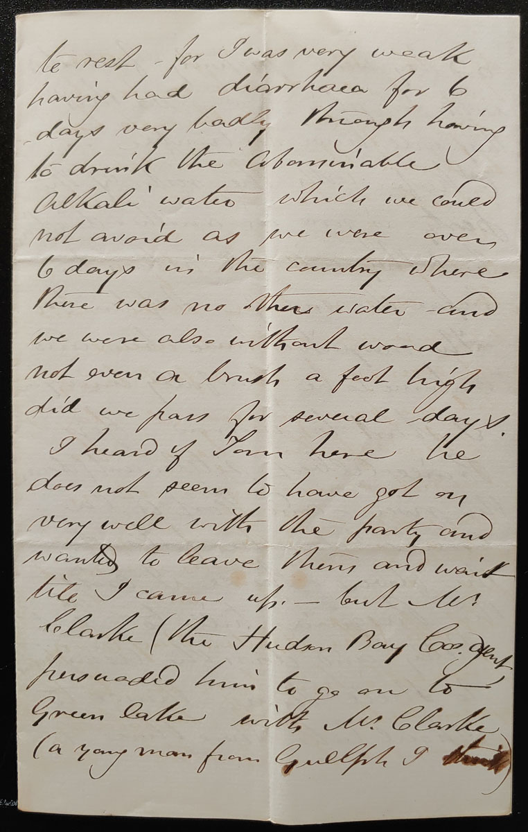 Fort Carleton, Sk. 10 Au 1879 Marcus Smith letter to his wife