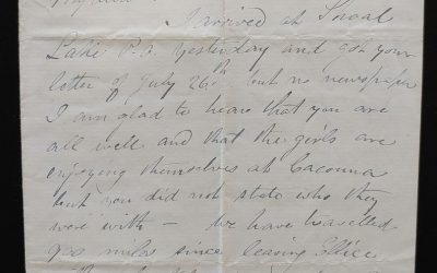 Elbows of the Little Sask. 9 Sp 1879 Marcus Smith letter to his wife