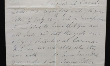 Elbows of the Little Sask. 9 Sp 1879 Marcus Smith letter to his wife