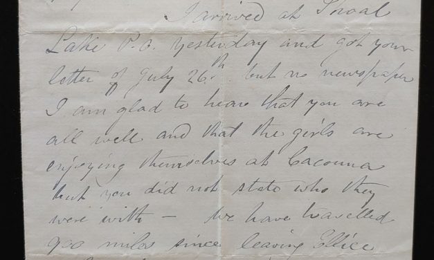 Elbows of the Little Sask. 9 Sp 1879 Marcus Smith letter to his wife