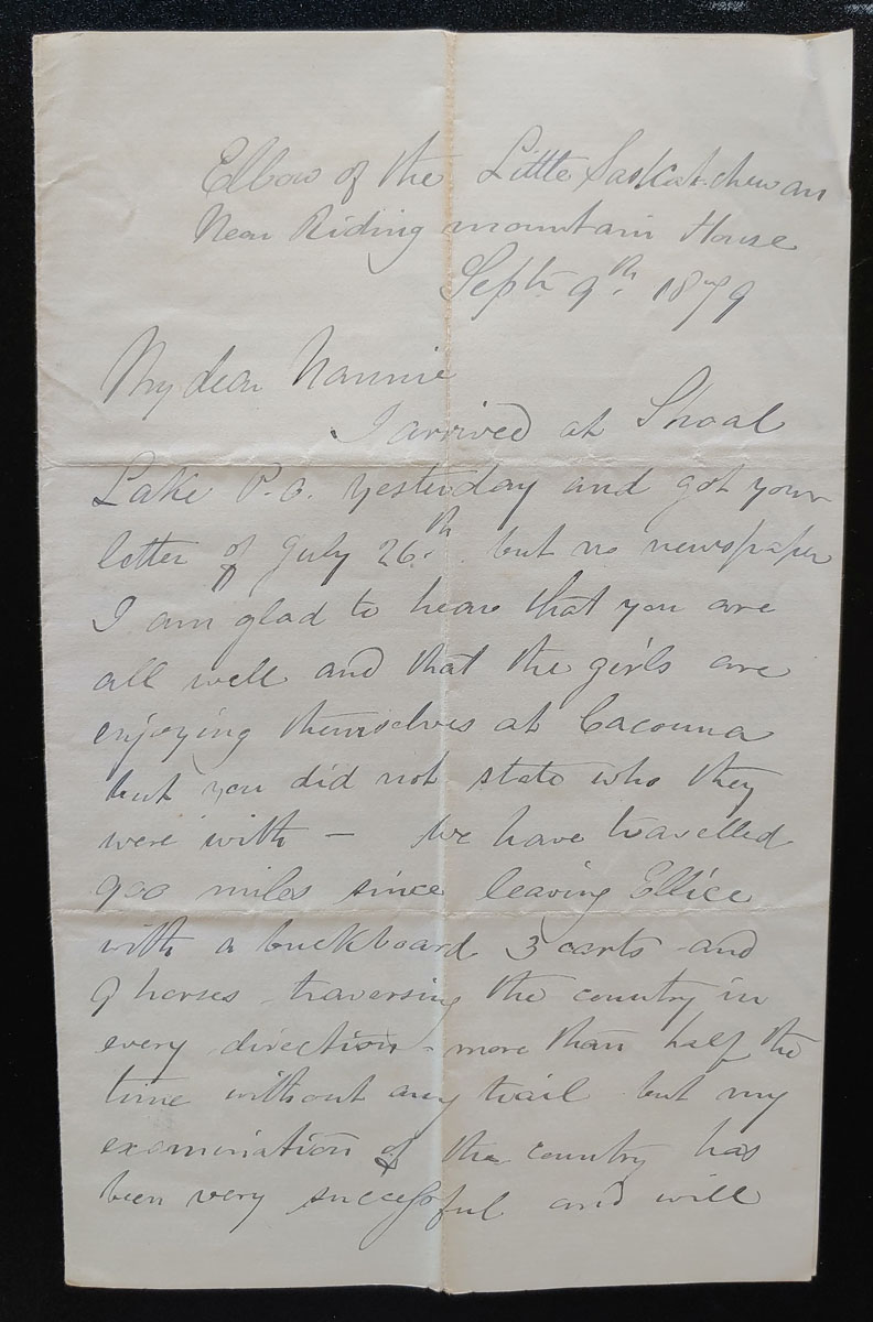 Elbows of the Little Sask. 9 Sp 1879 Marcus Smith letter to his wife