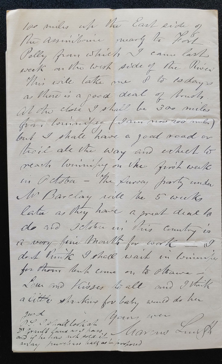 Elbows of the Little Sask. 9 Sp 1879 Marcus Smith letter to his wife