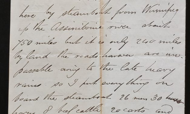 Fort Ellice 16 July 1879 Marcus Smith letter to his wife